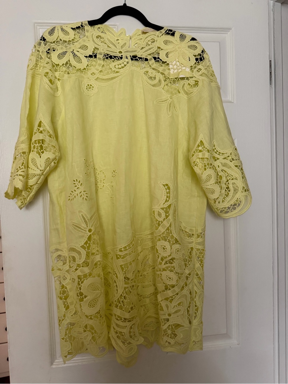 NWT Ulla Johnson Pale Yellow Lace Tunic